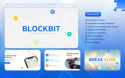 Blockbit — szablon PowerPoint dotyczący kryptowalut i łańcucha bloków