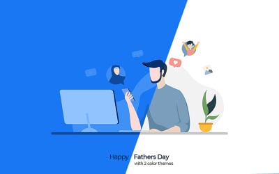 Bonne fête des pères - Modèle de bannière pour les médias sociaux
