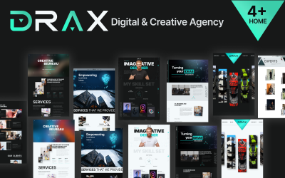 Drax - Società di servizi aziendali e soluzioni IT Modello di sito Web reattivo multiuso