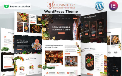 FunInnToo – тема WordPress про їжу та ресторани