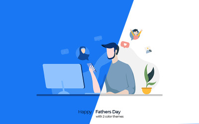 Happy Fathers Day - Modello di banner per i social media