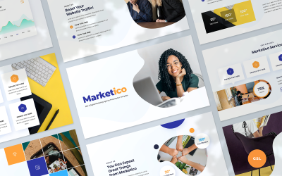 Marketico – Prezentace agentury pro SEO a digitální marketing Šablona Prezentací Google