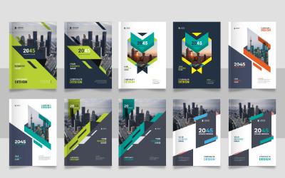 Plantilla de conjunto de diseño de portada de libro de negocios corporativos modernos