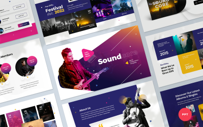 Soundcore - PowerPoint-mall för presentation av musikvarumärke