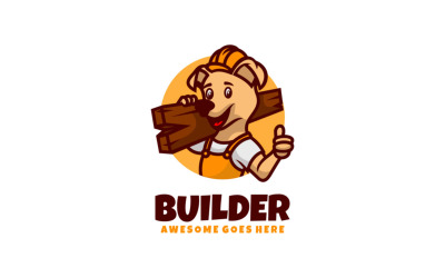 Erbauer-Hundemaskottchen-Karikatur-Logo
