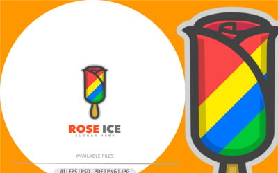 Logo simple unique de glace rose