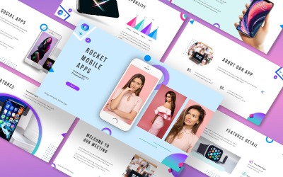 Rocket Moblie Apps Google Slides sablon