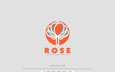Różany luksusowy prosty szablon logo