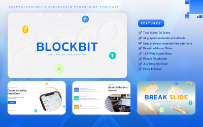 Blockbit – šablona klíčové myšlenky kryptoměny a blockchainu