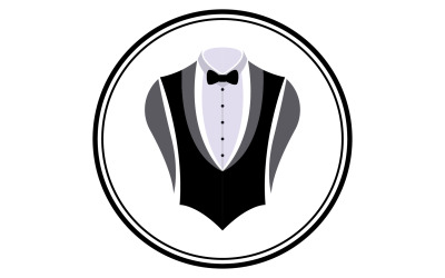 Diseño de vector de logotipo y símbolo de traje de sirvienta v9