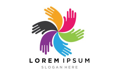 Hand care team group logo community v12