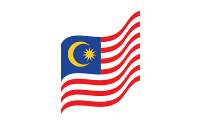 Diseño de símbolo de bandera de Malasia v7