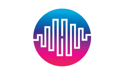 Logotipo de música de ecualizador de ondas de sonido v26