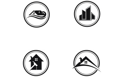 Woningbouw onroerend goed verkopen logo vector v32