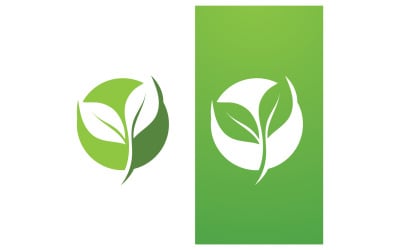 Eco hoja verde naturaleza fresca ir plantilla de diseño de logotipo de árbol verde v12