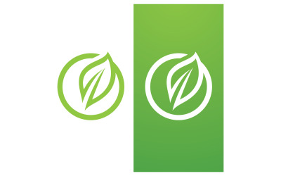 Eco leaf green fresh nature go green tree logo design template v25