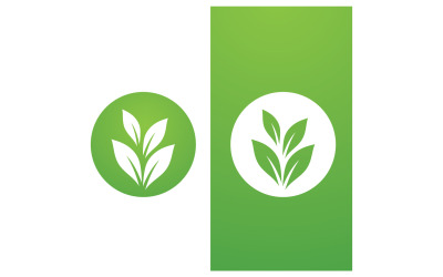 Eco leaf green fresh nature go green tree logo design template v9