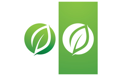 Eko löv grön färsk natur gå grönt träd logotyp designmall v15