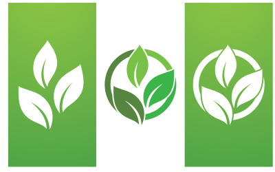 Eko löv grön färsk natur gå grönt träd logotyp designmall v21