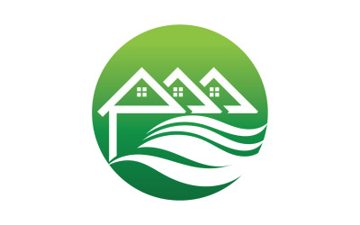 Feuille de maison verte aller au vert maison logo vecteur v11