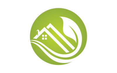 Feuille de maison verte aller au vert maison logo vecteur v14