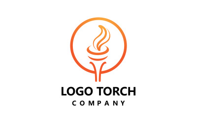 Flame fackla lägereld logotyp vektor malldesign v7