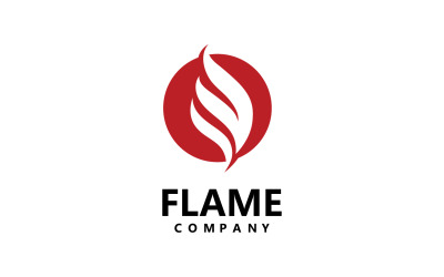 Flame torch campfire logo vector template design v6