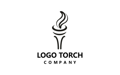Flamme torche feu de camp logo vector template design v2