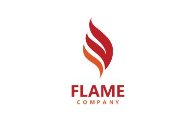 Flamme torche feu de camp logo vector template design v4