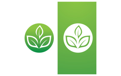 生态叶绿色清新自然去绿树标志设计模板v18