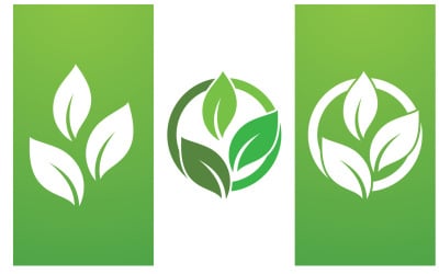 生态叶绿色清新自然去绿树标志设计模板v21