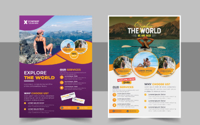 Conception de flyer de vacances de voyage ou modèle de page de couverture de brochure
