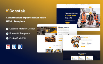 Constak – Modèle de site Web d&amp;#39;experts en construction