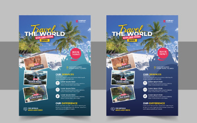 Corporate travel flyer design and brochure cover page template