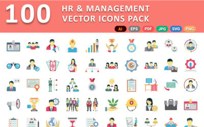 HR &amp;amp; Management Vector Icons