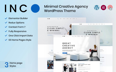 Inc - минималистичная тема WordPress для креативного агентства