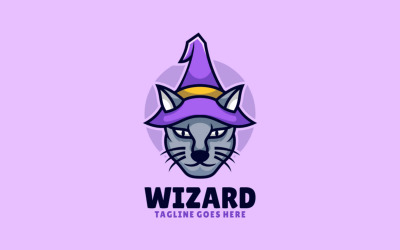 Čaroděj kočka maskot kreslené logo
