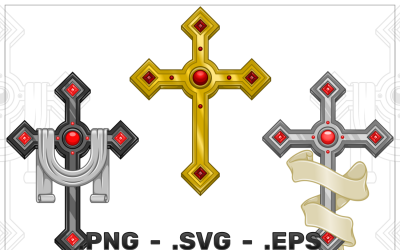 ector Design Of Christian Cross With Ribbon