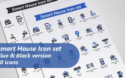 Modèle de jeu d&amp;#39;icônes de maison intelligente