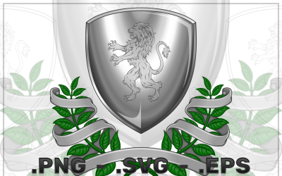 Vector Design Medieval Coat Of Arms With Lion