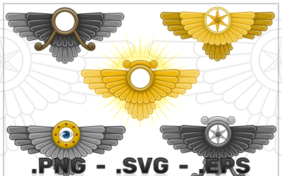 Zoroastrianin Winged Disk Vector Design