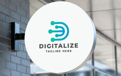 Buchstabe D Pro-Logo-Vorlage digitalisieren