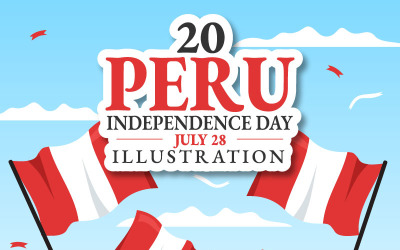 20 Den Nezávislosti Peru Ilustrace