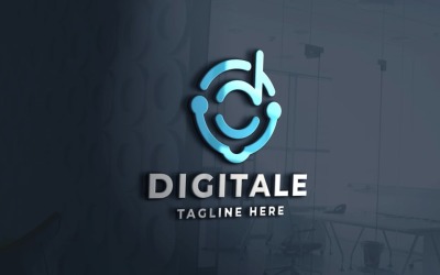 Digital Letter D Pro logotypmall