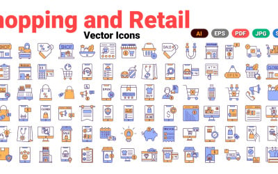 Iconos de Vector de compras y venta al por menor