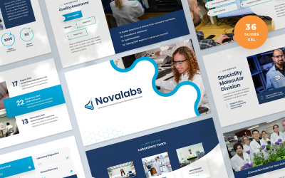 Novalabs - Google Slides-sjabloon voor presentatie van laboratorium- en wetenschappelijk onderzoek