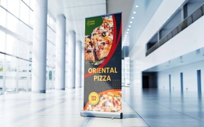 Oriental Pizza Corporate Roll Up Banner, X Banner, Standee, Pull Up Design