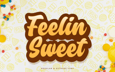 Feelin Sweet - звичайний і екструдований шрифт