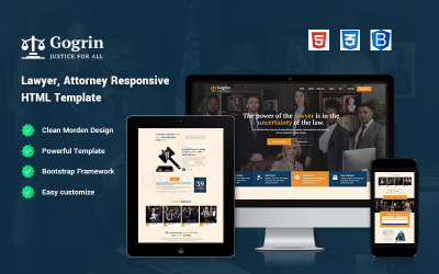 Gogrin – Шаблон веб-сайту про право, юриста та адвоката