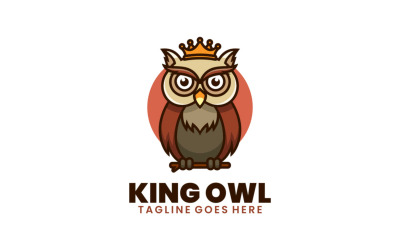 Logo kreskówka maskotka król sowa
